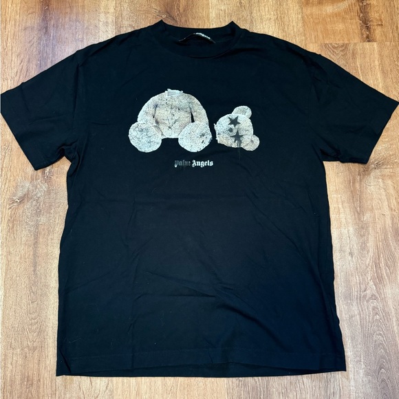 Palm Angels Bear Print Sprayed Logo T-shirt - Picture 1 of 4